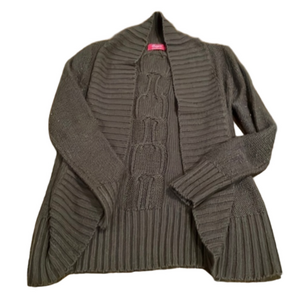 Shasa L shawl cardigan brown with purple undertones